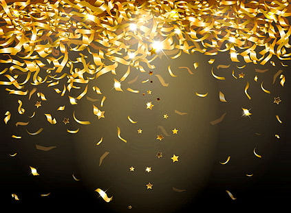 clipart di coriandoli d'oro, luci, sfondo, oro, paillettes, dorato, bagliore, coriandoli, scintilla, glitter, Sfondo HD HD wallpaper