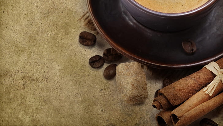 coffee, cinnamon, cup, HD wallpaper
