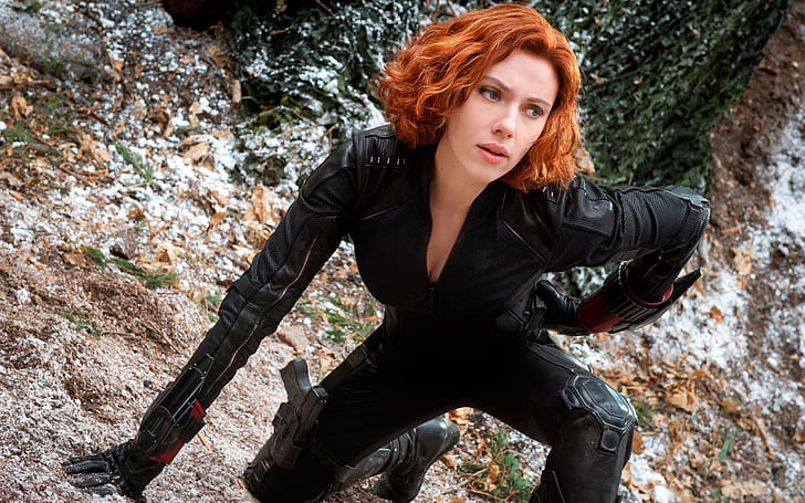 Black Widow dans The Avengers 2, noir, veuve, vengeurs, Fond d'écran HD