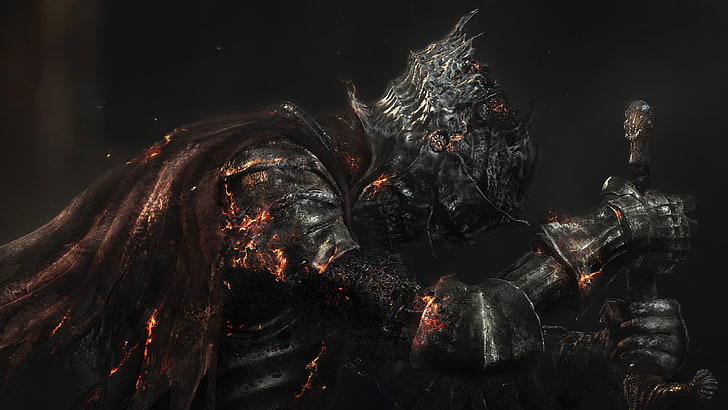papel de parede de cavaleiro com espada, videogames, personagens de videogame, Dark Souls III, armadura, espada, HD papel de parede
