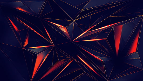 3D, 4K, Schwarz, Geometrisch, Dreiecke, Dunkel, HD-Hintergrundbild HD wallpaper