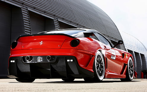 röd kupé, bil, Ferrari, Ferrari 599XX, röda bilar, fordon, HD tapet HD wallpaper