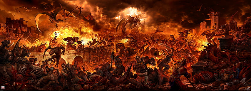 inferno, arte digitale, fantasy art, Sfondo HD HD wallpaper