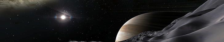 Raummotor Planet Sterne Dreifachbildschirm, HD-Hintergrundbild