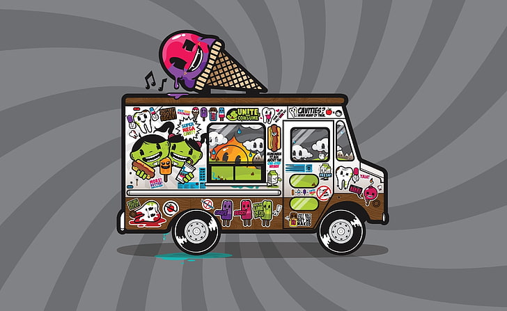 Ice Cream Cartoon, white and green vehicle clip art, Aero, Vector Art, Cream, cartoon, HD wallpaper