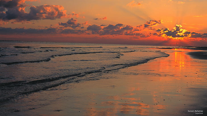 Sunset, Bahamas, Beaches, HD wallpaper