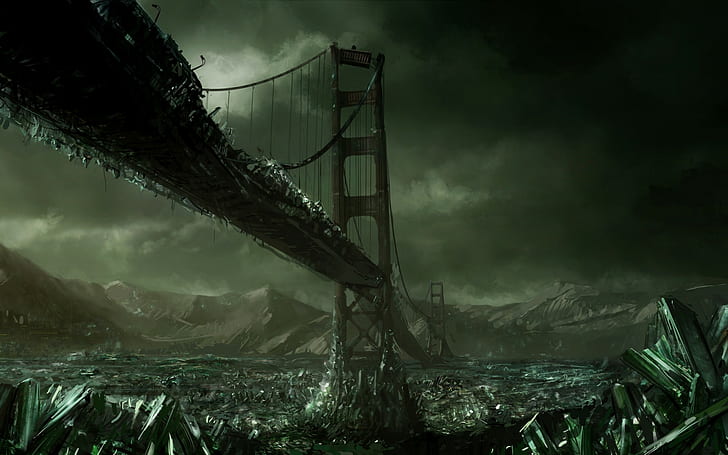 สันทรายงานศิลปะสะพาน Command and Conquer 3: Tiberium Wars คริสตัลความมืดการทำลายล้างนิยายวิทยาศาสตร์, วอลล์เปเปอร์ HD