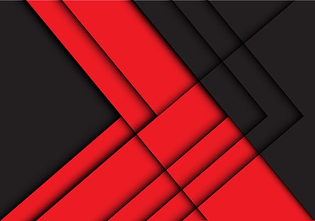 مجردة ، هندسة ، فنية ، أسود ، أحمر ، أشكال، خلفية HD HD wallpaper