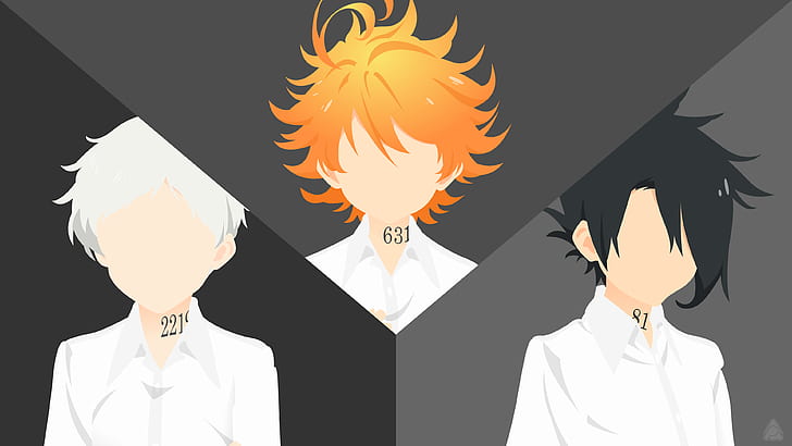 The promised neverland, Emma (The Promised Neverland), Norman (The Promised Neverland), Ray (The Promised Neverland), HD wallpaper