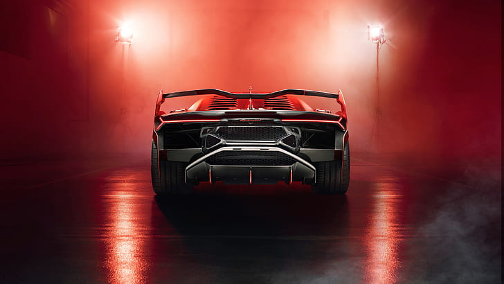Lamborghini, суперавтомобил, изглед отзад, 2018, SC18, HD тапет
