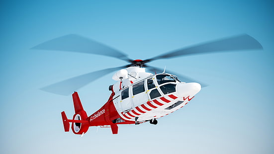 o céu, helicóptero, resgate, ambulância, HD papel de parede HD wallpaper