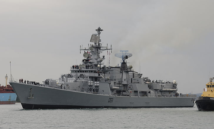 سفينة حربية من طراز دلهي ، مدمرة ، البحرية الهندية، خلفية HD