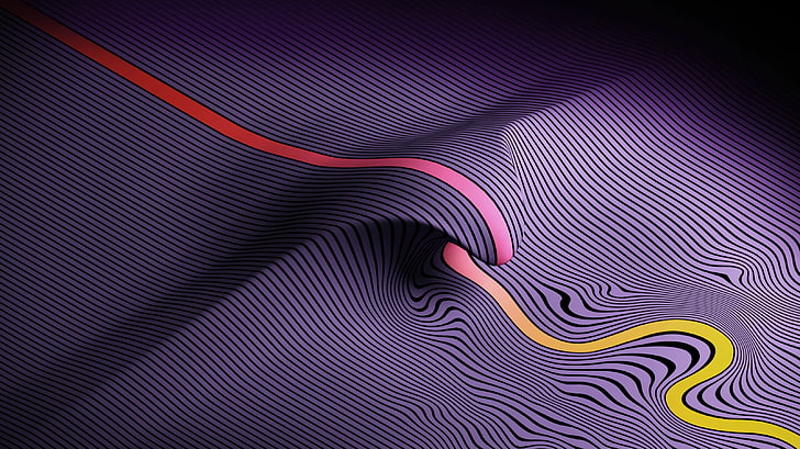abstrak, 3D, garis bergelombang, Tame Impala, Wallpaper HD