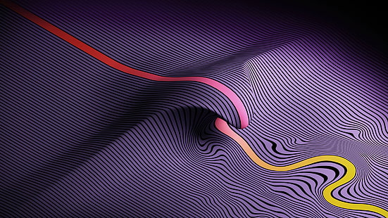 مجردة ، ثلاثية الأبعاد ، خطوط متموجة ، تامي إمبالا، خلفية HD HD wallpaper