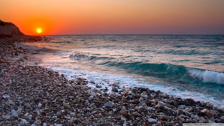 naturaleza, mar, roca, olas, Fondo de pantalla HD