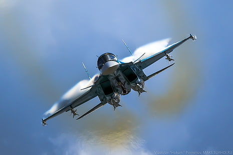 самолети, военни самолети, Сухой Су-34, Руска армия, армия, HD тапет HD wallpaper