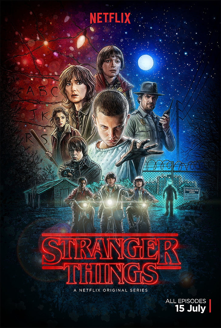 Plakat Netflix Stanger Things, Stranger Things, Netflix, plakat, Tapety HD, tapety na telefon