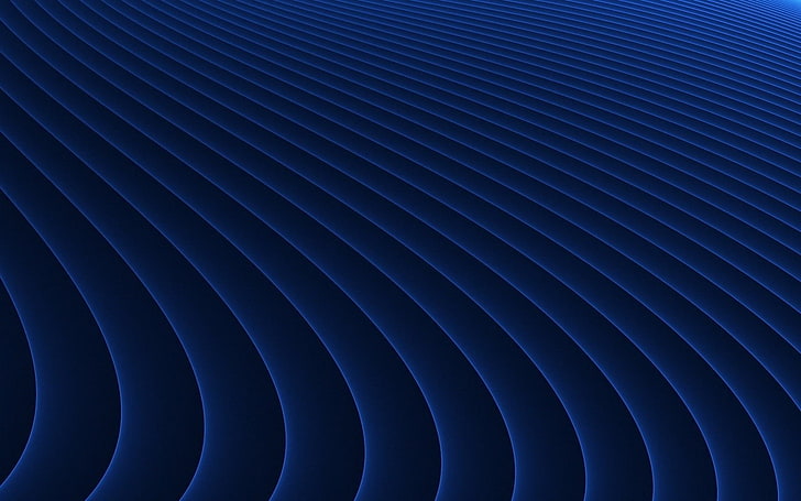 วอลล์เปเปอร์ดิจิตอลเส้นโค้งสีน้ำเงินศิลปะดิจิตอลรูปร่างความเรียบง่าย, วอลล์เปเปอร์ HD