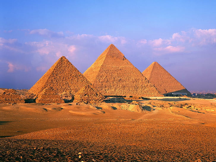 Pyramides de Gizeh, pyramide, Egypte, ancienne, désert, Fond d'écran HD