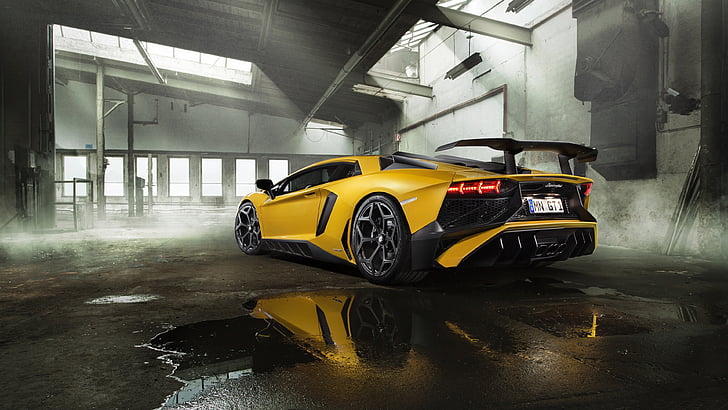 желтый автомобиль, автомобиль, транспортное средство, спортивный автомобиль, суперкар, Lamborghini Aventador, Lamborghini, роскошный автомобиль, HD обои