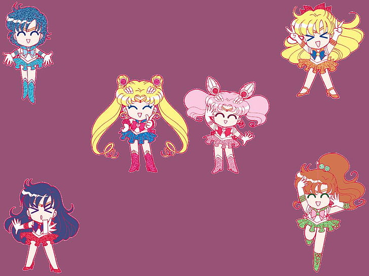 chibi moon jupiter Chibi Sailor Scouts Anime Sailor Moon HD Art , Sailor Moon, Mercury, Venus, jupiter, Mars, chibi moon, HD wallpaper