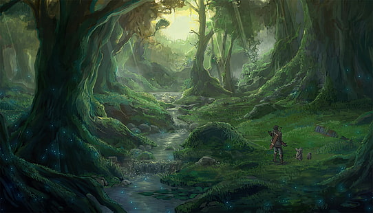 fantasia, foresta, originale, saison, scenico, Sfondo HD HD wallpaper