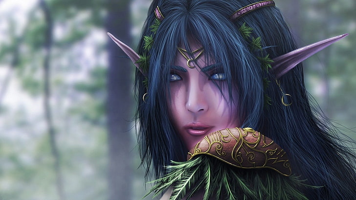 elfy, World of Warcraft, Blizzard Entertainment, gry wideo, dziewczyna fantasy, Tapety HD