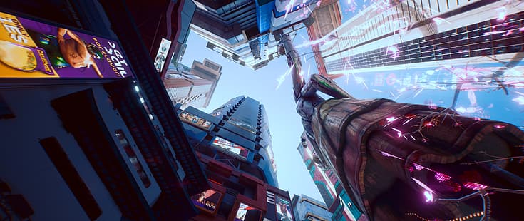 ултраширок, ултраширок, Cyberpunk 2077, видео игри, изстрел на екрана, ултра настройки, по време на игра, HD тапет HD wallpaper