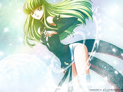 Code Geass CC digitale Tapete, Anime, Code Geass, C.C.(Code Geass), grünes Haar, HD-Hintergrundbild HD wallpaper