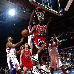 pria, olahraga, bola basket, Michael Jordan, Chicago Bulls, legenda, NBA, Philadelphia 76ers, Wallpaper HD HD wallpaper