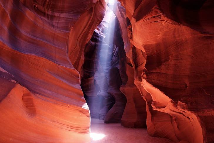 Каньон Антилопы, пещера красного каньона, скалы, солнечный свет, горы, цвета, природа и пейзажи, HD обои