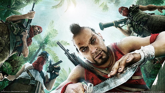 Tapeta mężczyzna trzymający szary nóż, gry wideo, Far Cry 3, Vaas, Ubisoft, Far Cry, Tapety HD HD wallpaper