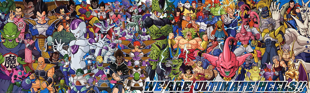 Wallpaper Dragon Ball, anime, Dragon Ball, Vegeta, Majin Buu, Android 17, Android 18, Super Saiyan, Frieza, Cell (karakter), Dragon Ball Z, Wallpaper HD HD wallpaper