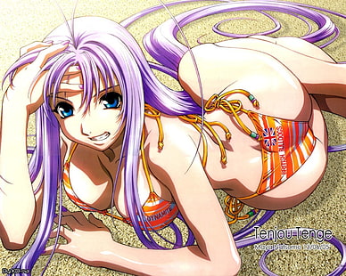 Fondo de pantalla de personaje de anime femenino de pelo púrpura, Anime, Tenjho Tenge, Fondo de pantalla HD HD wallpaper