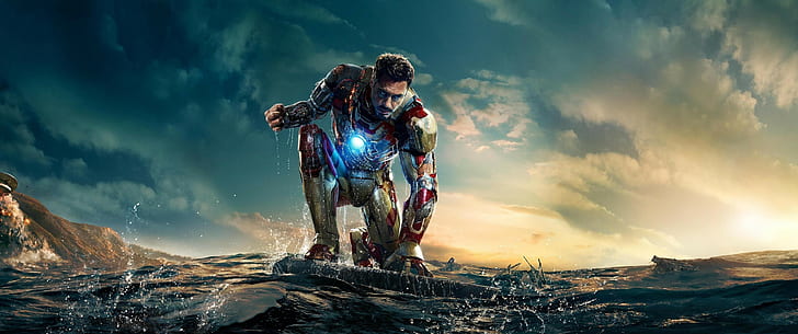 3440x1440 px Iron man Orang Rambut panjang HD Seni, Iron Man, 3440x1440 px, Wallpaper HD