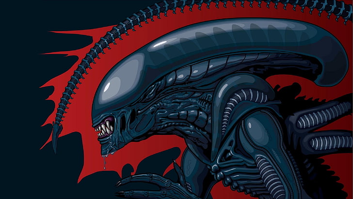 Alien illustration, Xenomorph, aliens, artwork, HD wallpaper