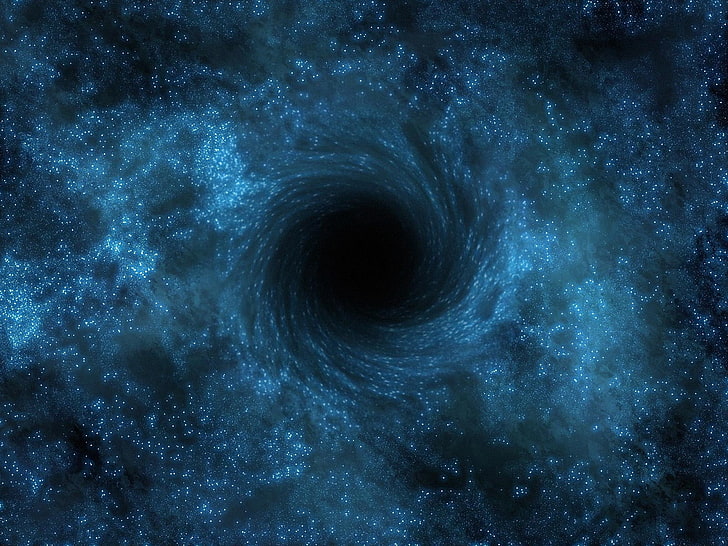 galaxy black hole, supermassive, black hole, rotation, light, HD wallpaper