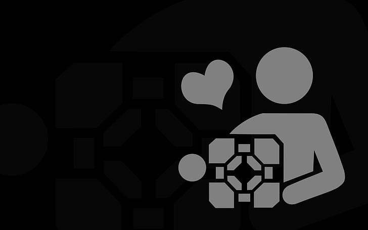 Portal (spel), minimalism, Companion Cube, videospel, HD tapet