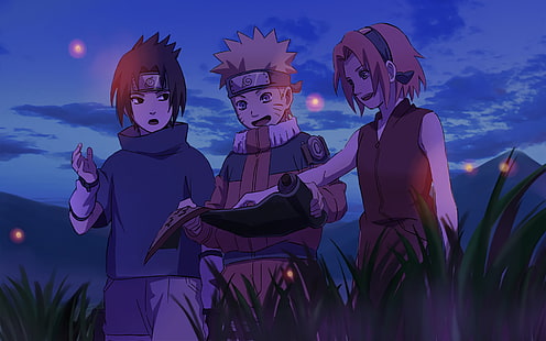 Anime, Naruto, Naruto Uzumaki, Sakura Haruno, Sasuke Uchiha, วอลล์เปเปอร์ HD HD wallpaper