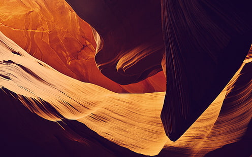 Antelope Canyon, Antelope Canyon, batu, alam, gelap, Wallpaper HD HD wallpaper