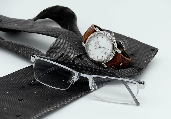 accessories, chic, classic, clock, design, elegant, fashion, fashionable, glasses, man, mens accessory, mens, modebewusst, modern, neck tie, reading glasses, tie, timepiece, wrist watch, HD wallpaper