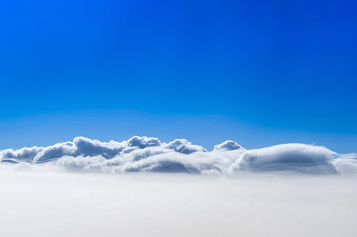 white clouds and blue skies wallpaper, Clouds, Blue sky, HD, 4K, HD wallpaper