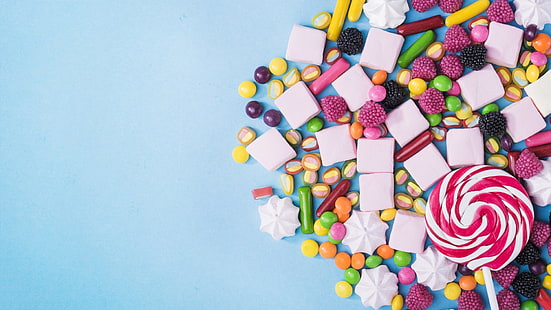 Food, Candy, Lollipop, Marshmallow, Sweets, HD wallpaper HD wallpaper