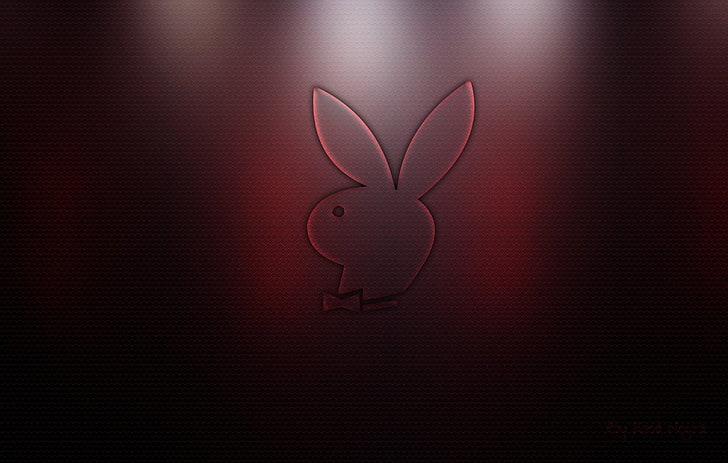 Логотип Playboy, Playboy, логотип, красный, темный, HD обои