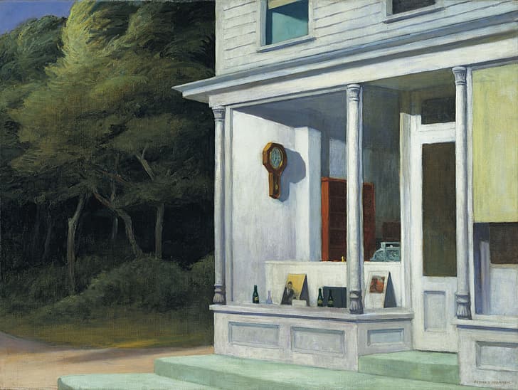 1948, Edward Hopper, siete de la mañana., Fondo de pantalla HD