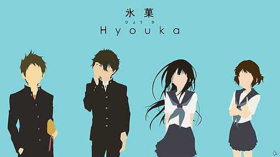 Hyouka, Chitanda Eru, Oreki Houtarou, Ibara Mayaka, Fukube Satoshi, HD wallpaper HD wallpaper