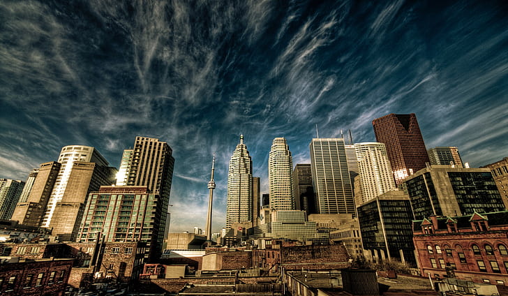 градски пейзаж, Канада, Торонто, HDR, HD тапет