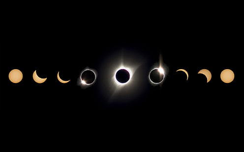 fond d'écran éclipse solaire et éclipse lunaire, éclipse, espace, lune, rayons du soleil, soleil, Fond d'écran HD HD wallpaper