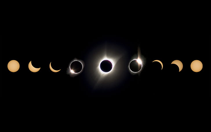 sun rays, Moon, eclipse, space, Sun, HD wallpaper