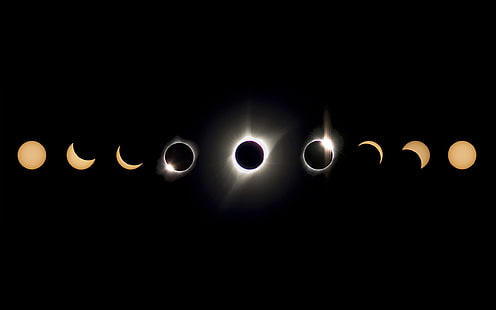 promienie słoneczne, Księżyc, zaćmienie, przestrzeń, Słońce, Tapety HD HD wallpaper